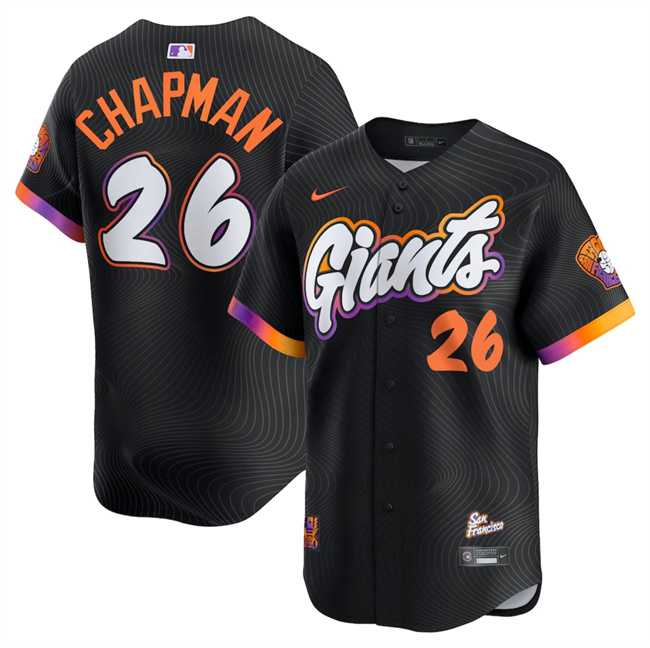 Mens San Francisco Giants #26 Matt Chapman Anthracite 2025 City Connect Limited Stitched Jersey Dzhi->san francisco giants->MLB Jersey